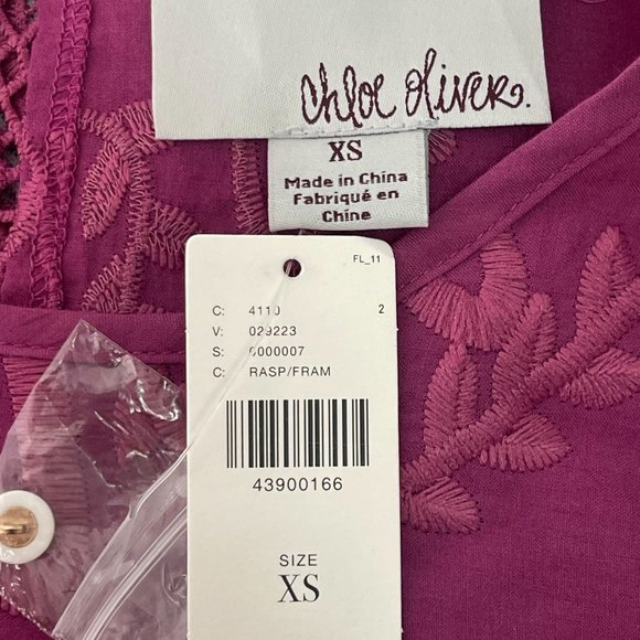 NWT Anthropologie by Chloe Oliver Women's Purple Bell-Sleeve Lace Blouse Size XS - Picture 10 of 12